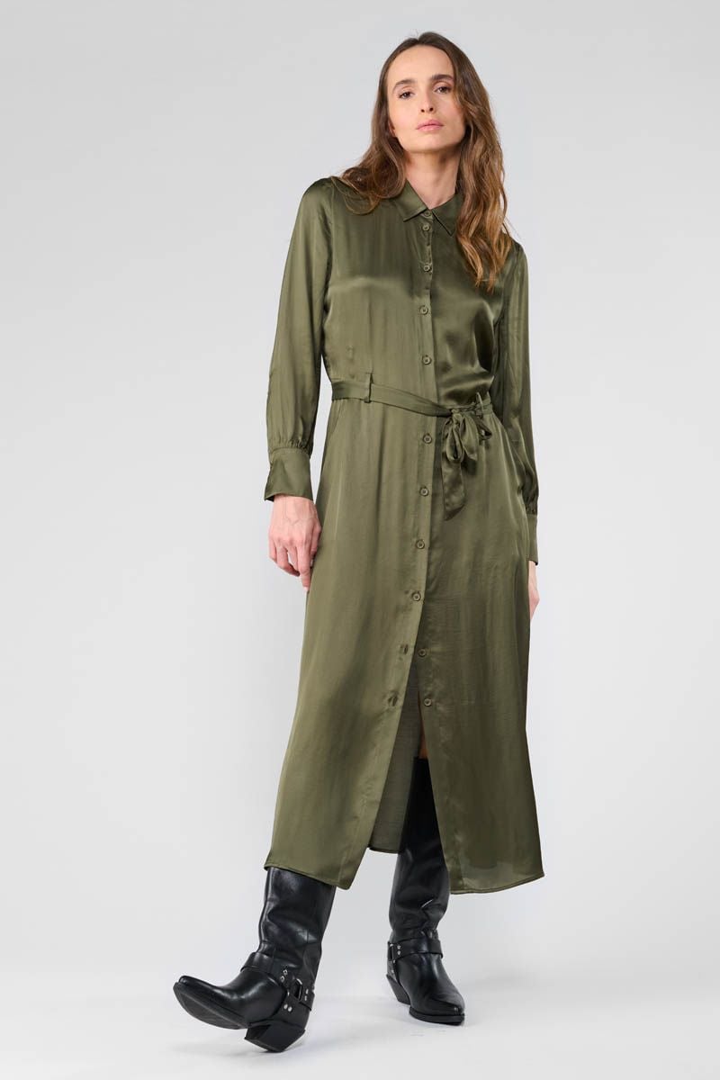 le temps des cerises Robe longue Sera kaki