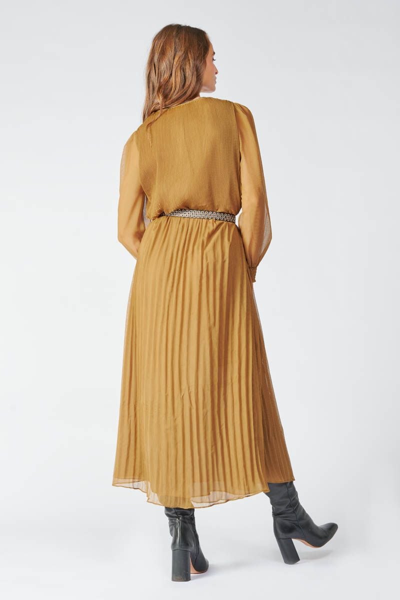 Le Temps Des Cerises Robe Longue Toby Caramel