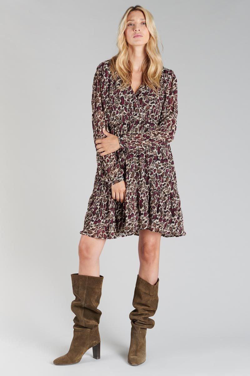 Le Temps Des Cerises Robe Mihabel à Motif Serpent