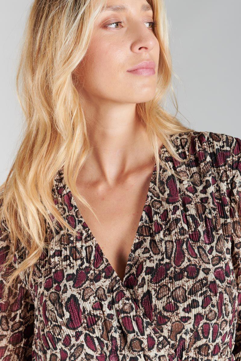 Le Temps Des Cerises Robe Mihabel à Motif Serpent