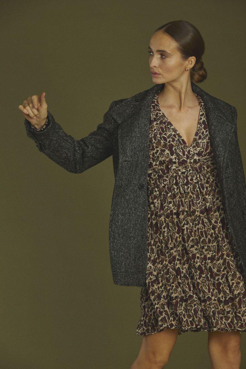 le temps des cerises Robe Mihabel à motif serpent