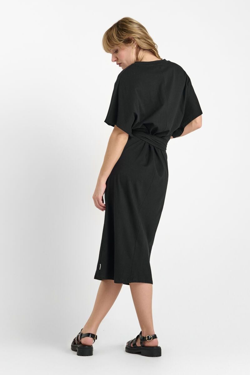 Le Temps Des Cerises Robe Miky Noire Brodée