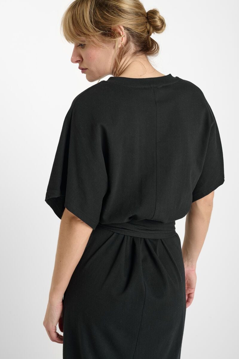 Le Temps Des Cerises Robe Miky Noire Brodée