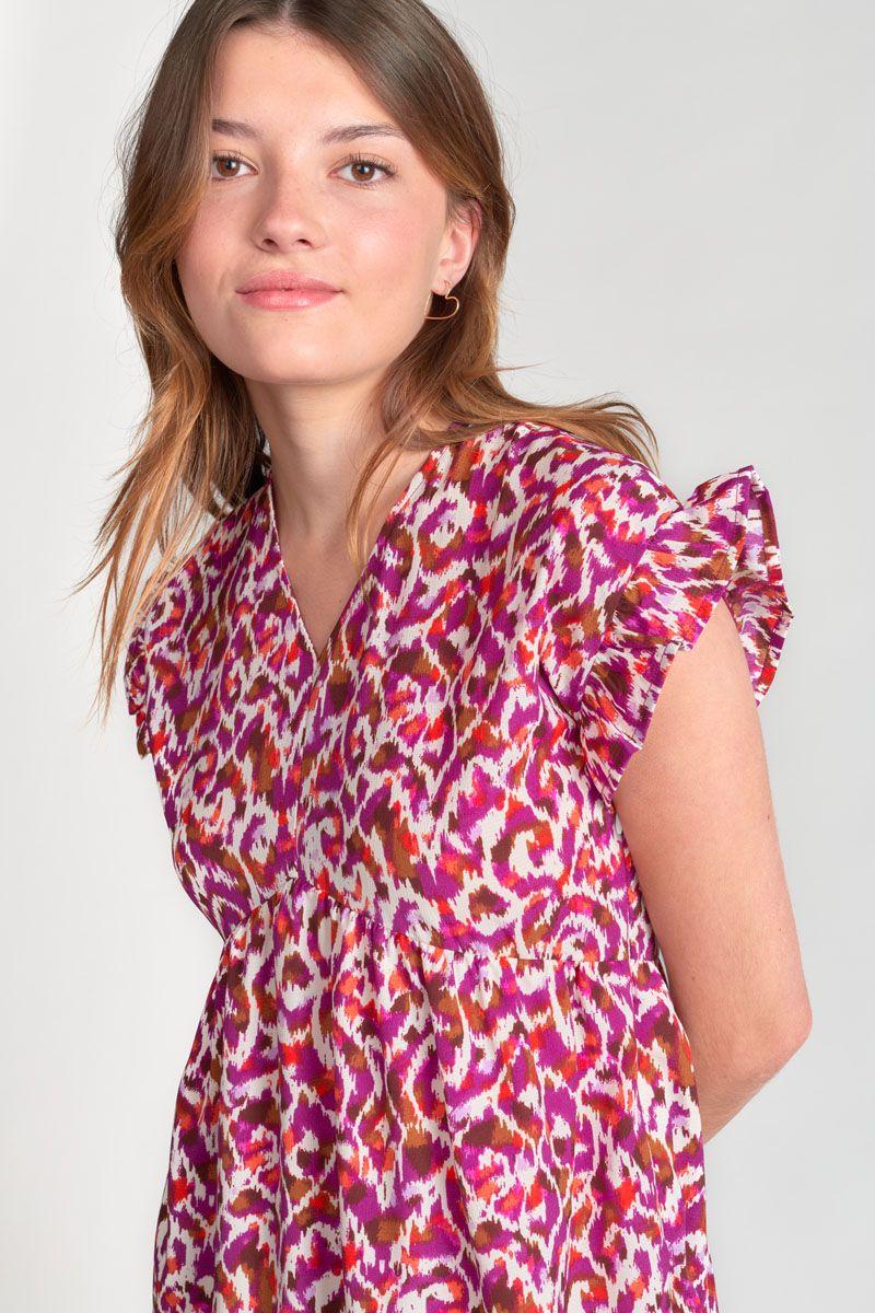 Le Temps Des Cerises Robe Minigi à Motif Ethnique