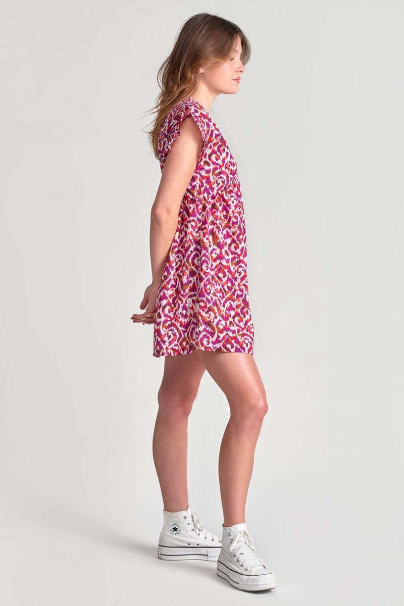 Le Temps Des Cerises Robe Minigi à Motif Ethnique