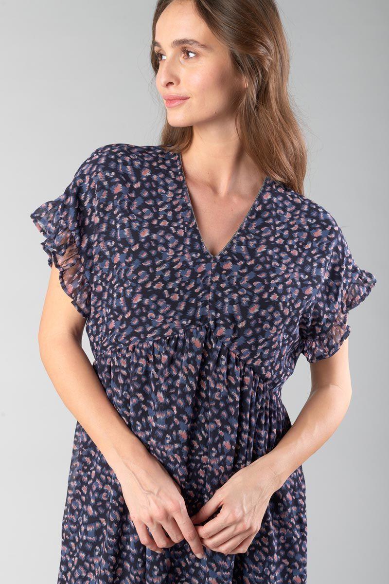 Le Temps Des Cerises Robe Paola à Motif Léopard