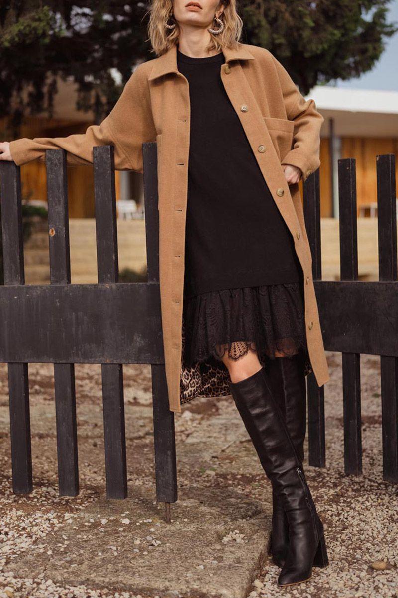 le temps des cerises Robe pull Kandyla noire