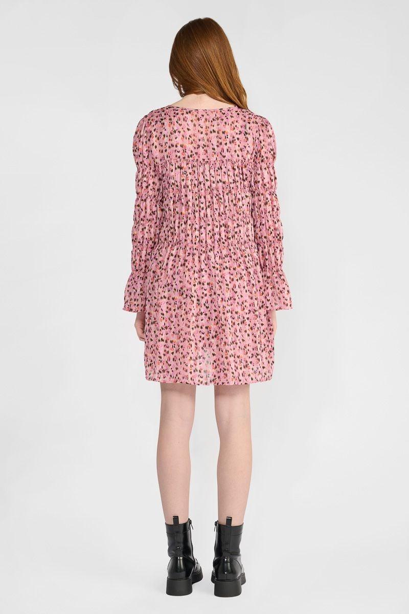 Le Temps Des Cerises Robe Smalgi Rose à Motif