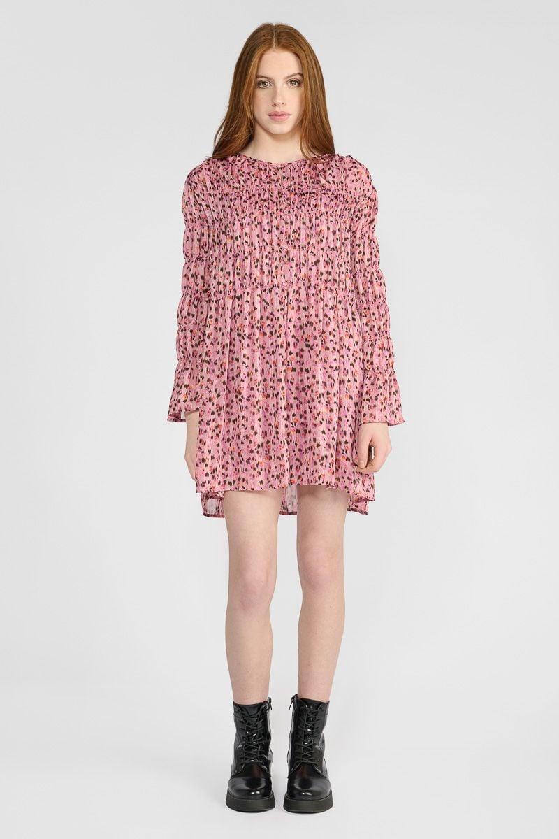 le temps des cerises Robe Smalgi rose à motif