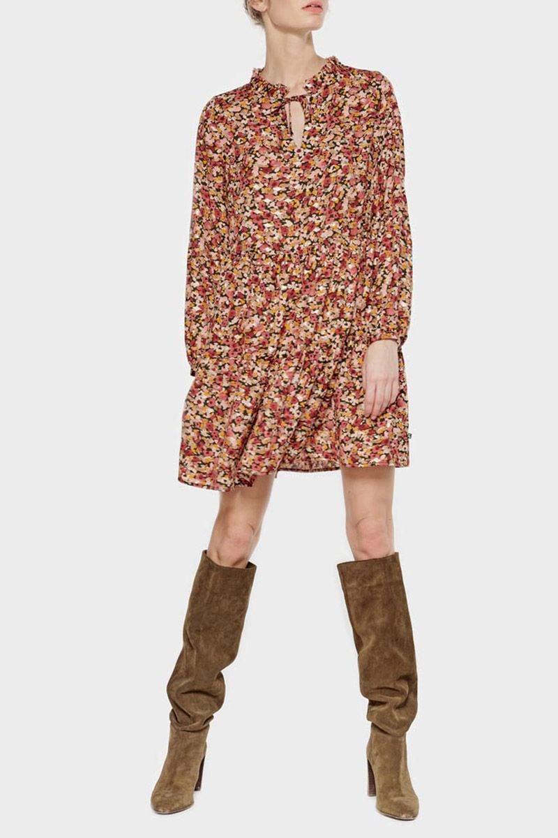 le temps des cerises Robe Sun à motif fleuri rose