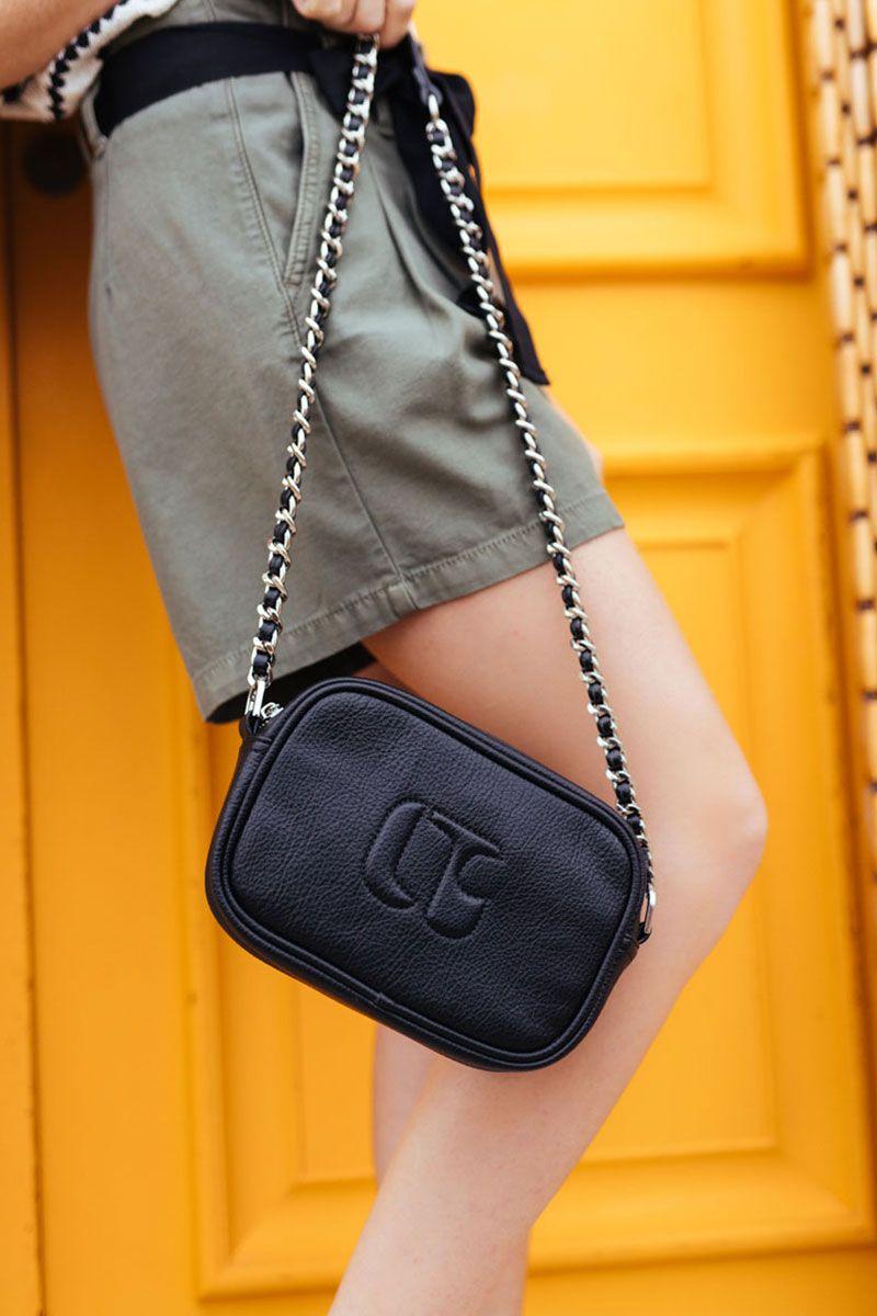 le temps des cerises Sac à bandoulière Assia noir