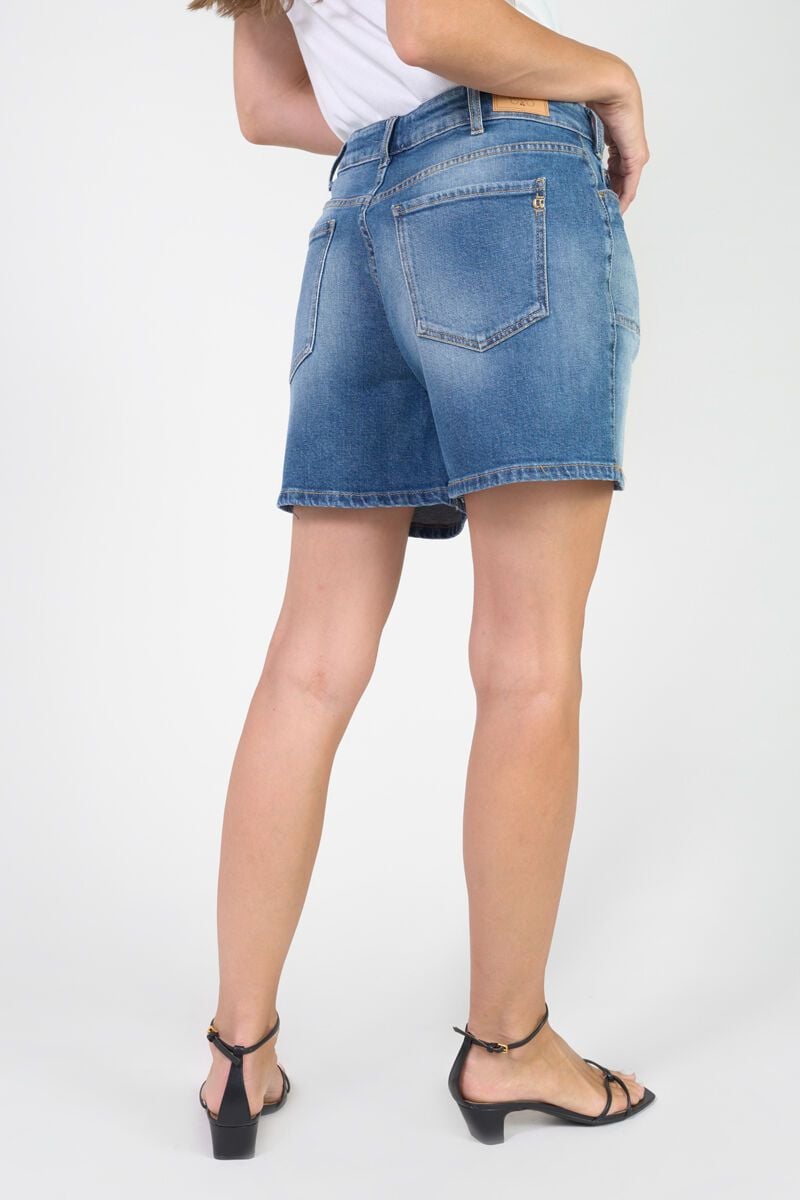 Le Temps Des Cerises Short Aline En Jeans Bleu