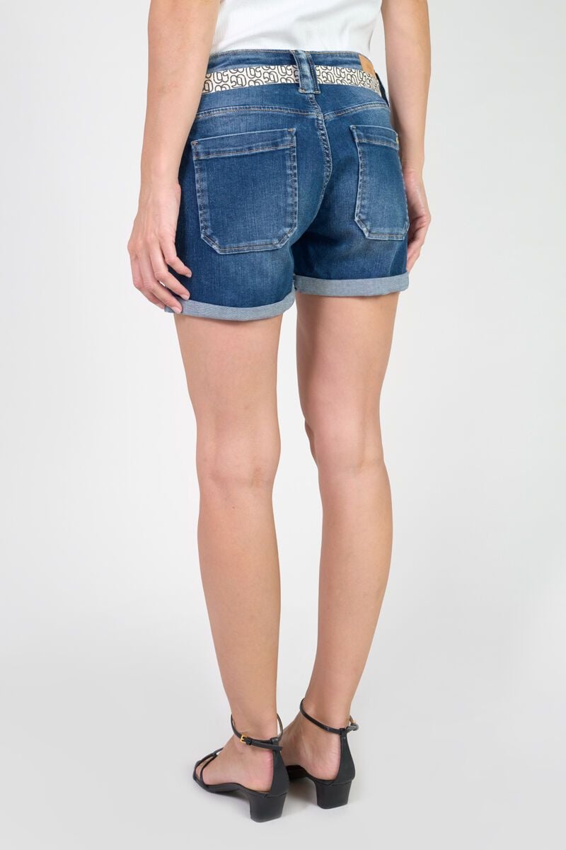 Le Temps Des Cerises Short Bloom En Jeans Bleu