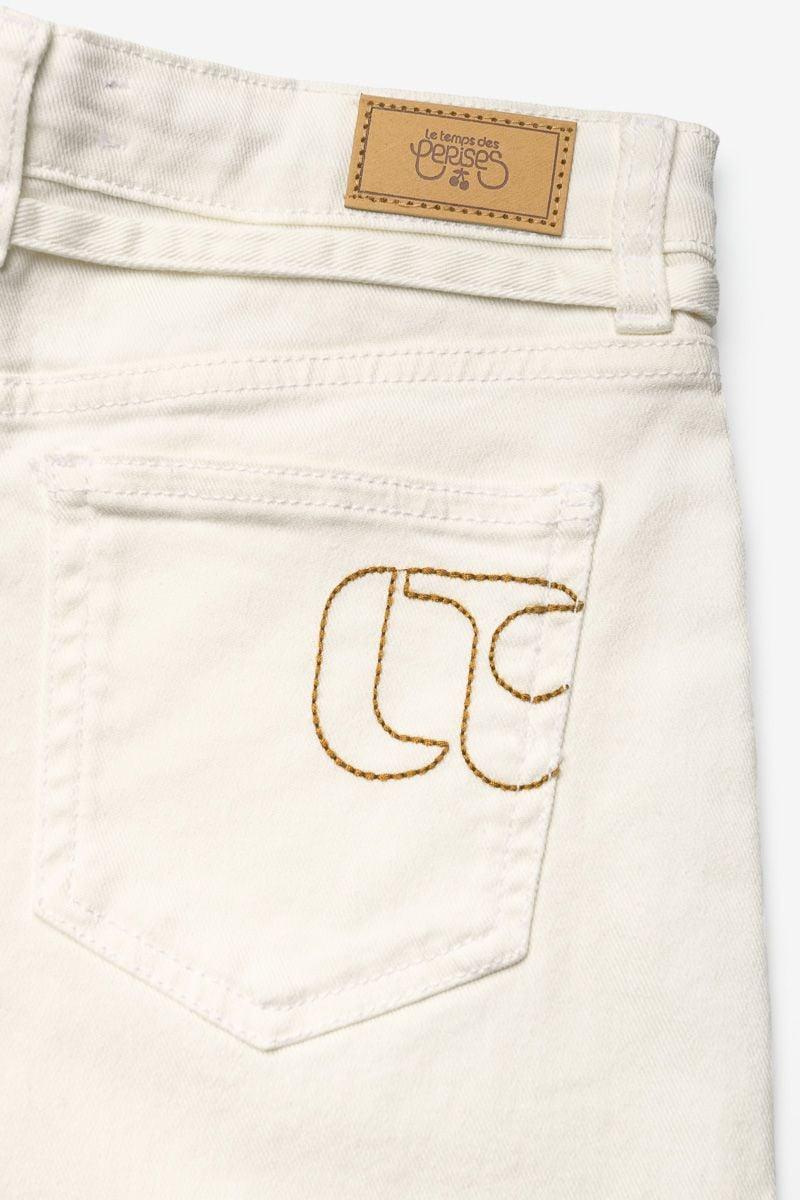 Le Temps Des Cerises Short Carpugi En Jeans Blanc