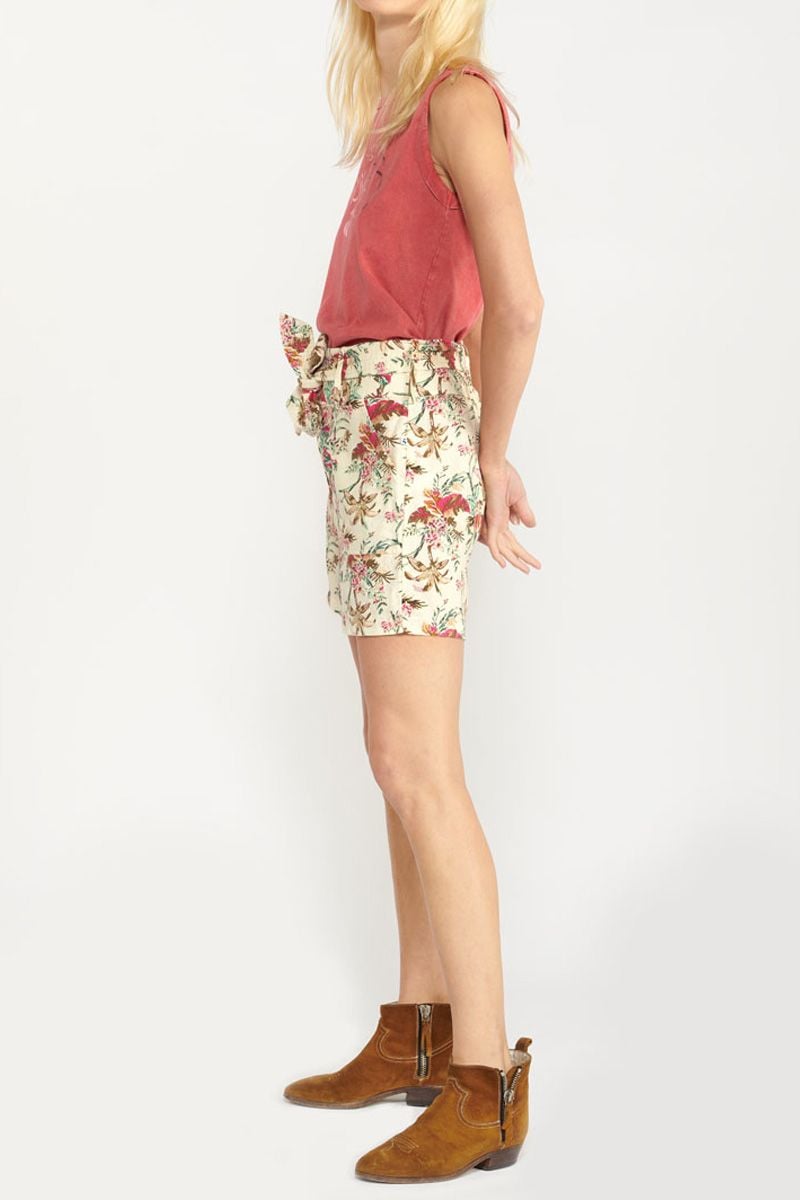 Le Temps Des Cerises Short Celest à Motif Tropical