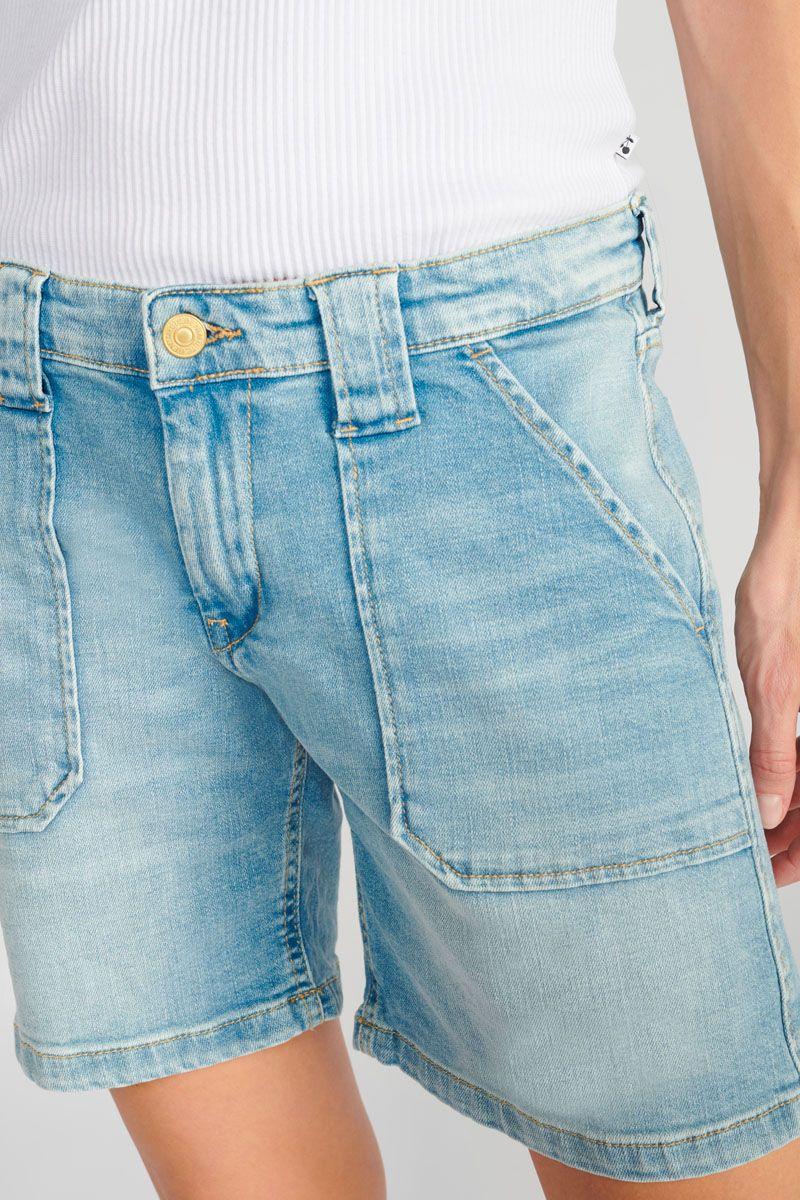 Le Temps Des Cerises Short En Jeans Goudes Bleu