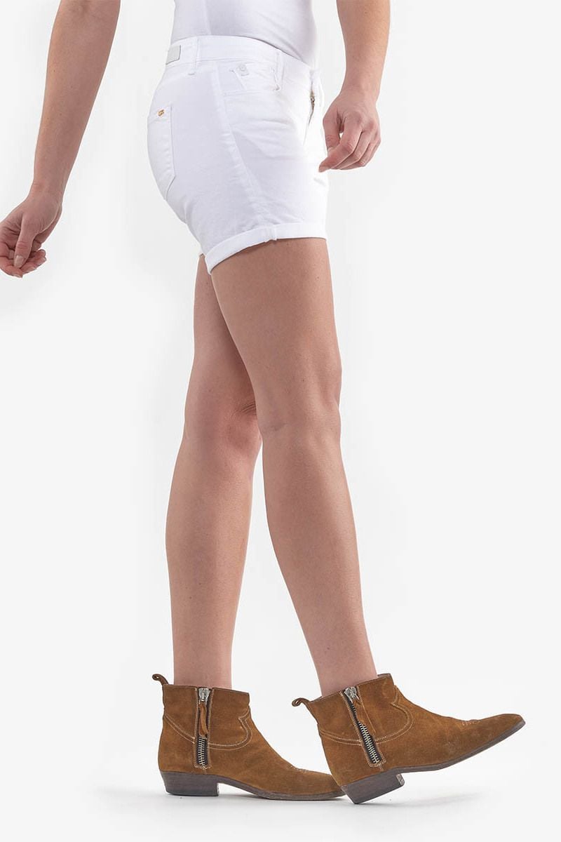 Le Temps Des Cerises Short En Jeans Janka Blanc