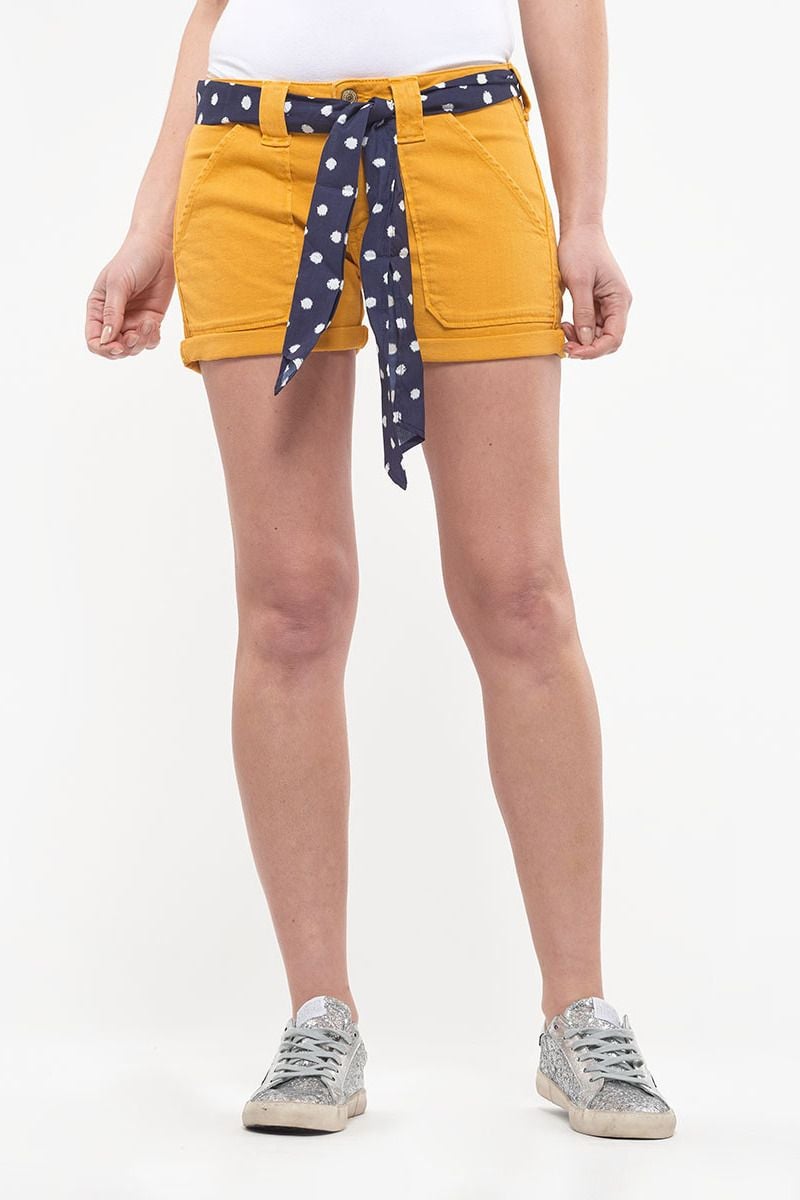 Le Temps Des Cerises Short En Jeans Olsen Jaune