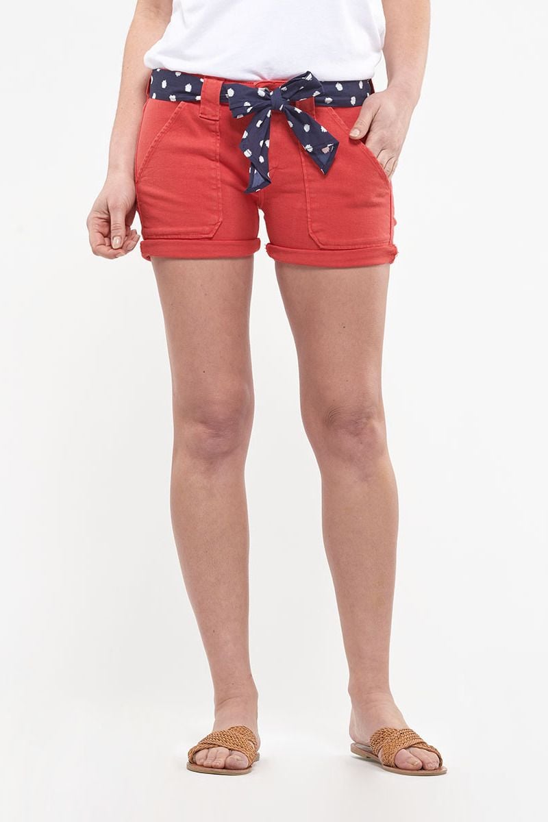le temps des cerises Short en jeans Olsen rouge