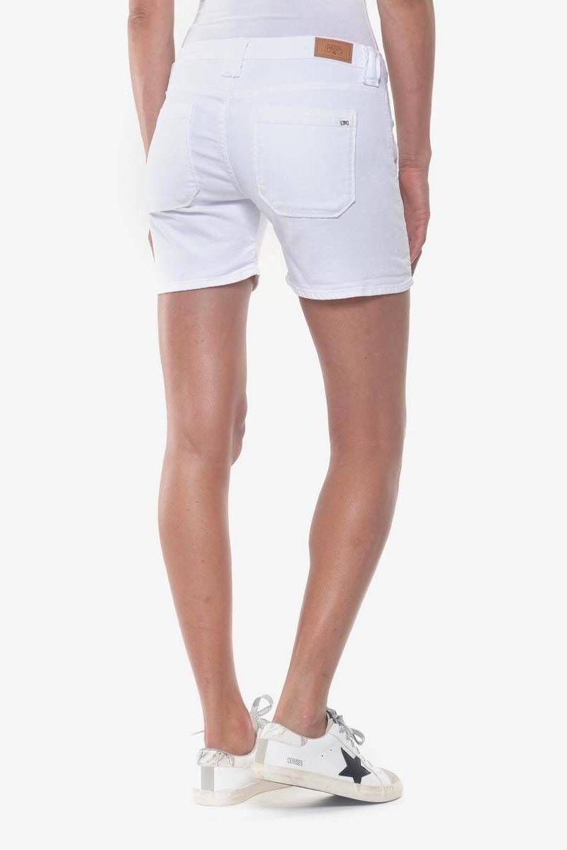 Le Temps Des Cerises Short En Jeans Olsen2 Blanc