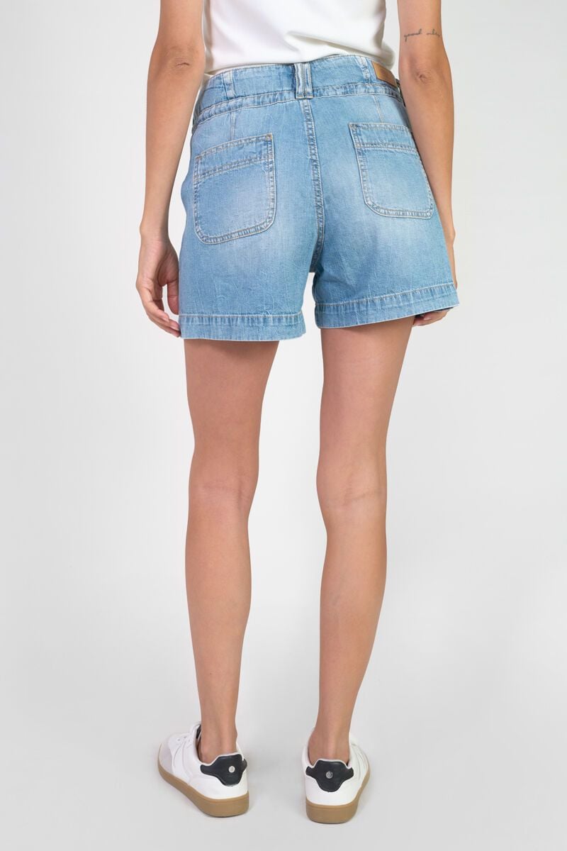 Le Temps Des Cerises Short Glory En Jeans Bleu