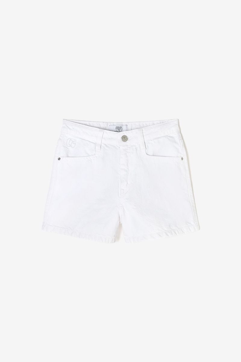 le temps des cerises Short Liva en jeans blanc