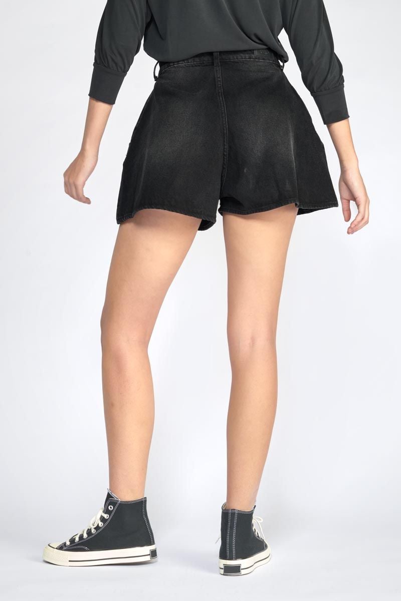 Le Temps Des Cerises Short Lovi En Jeans Noir