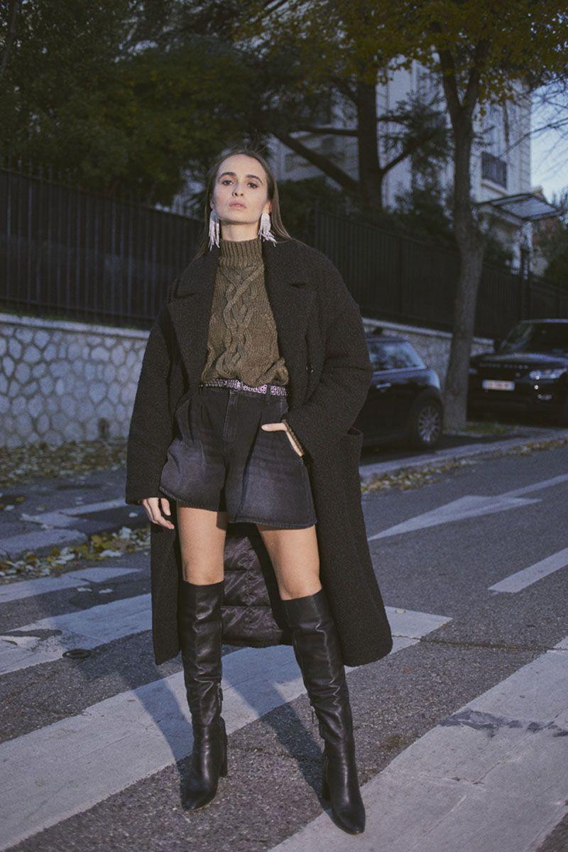 le temps des cerises Short Lovi en jeans noir