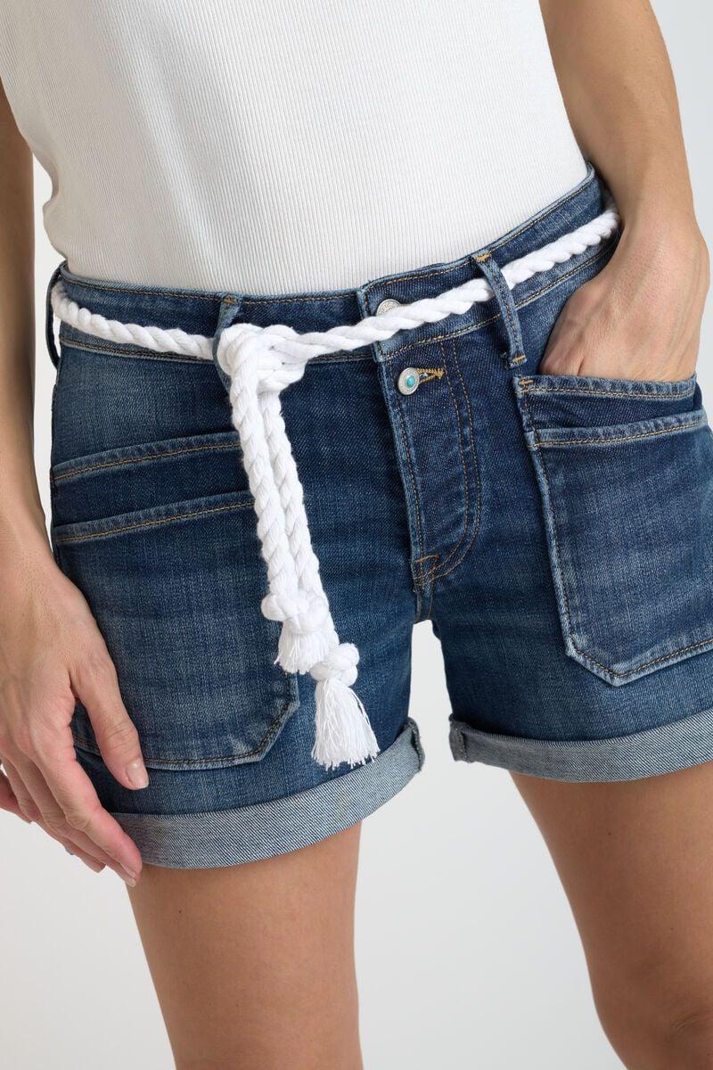 Le Temps Des Cerises Short Madrague En Jeans Bleu