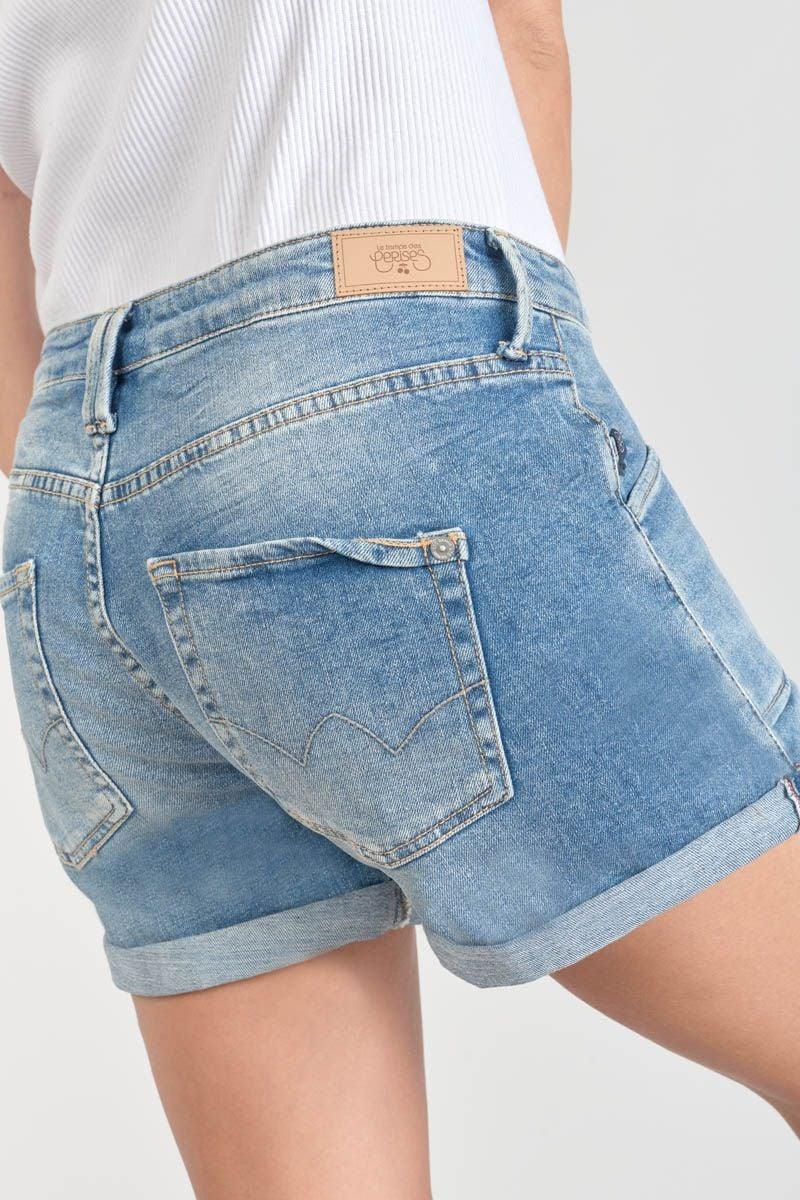 Le Temps Des Cerises Short Madrague En Jeans Bleu