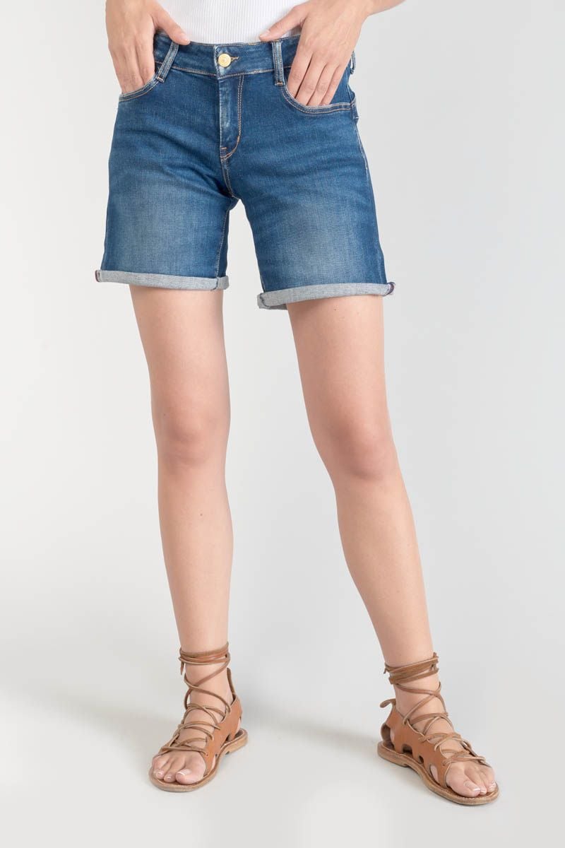 le temps des cerises Short Paola en jeans bleu