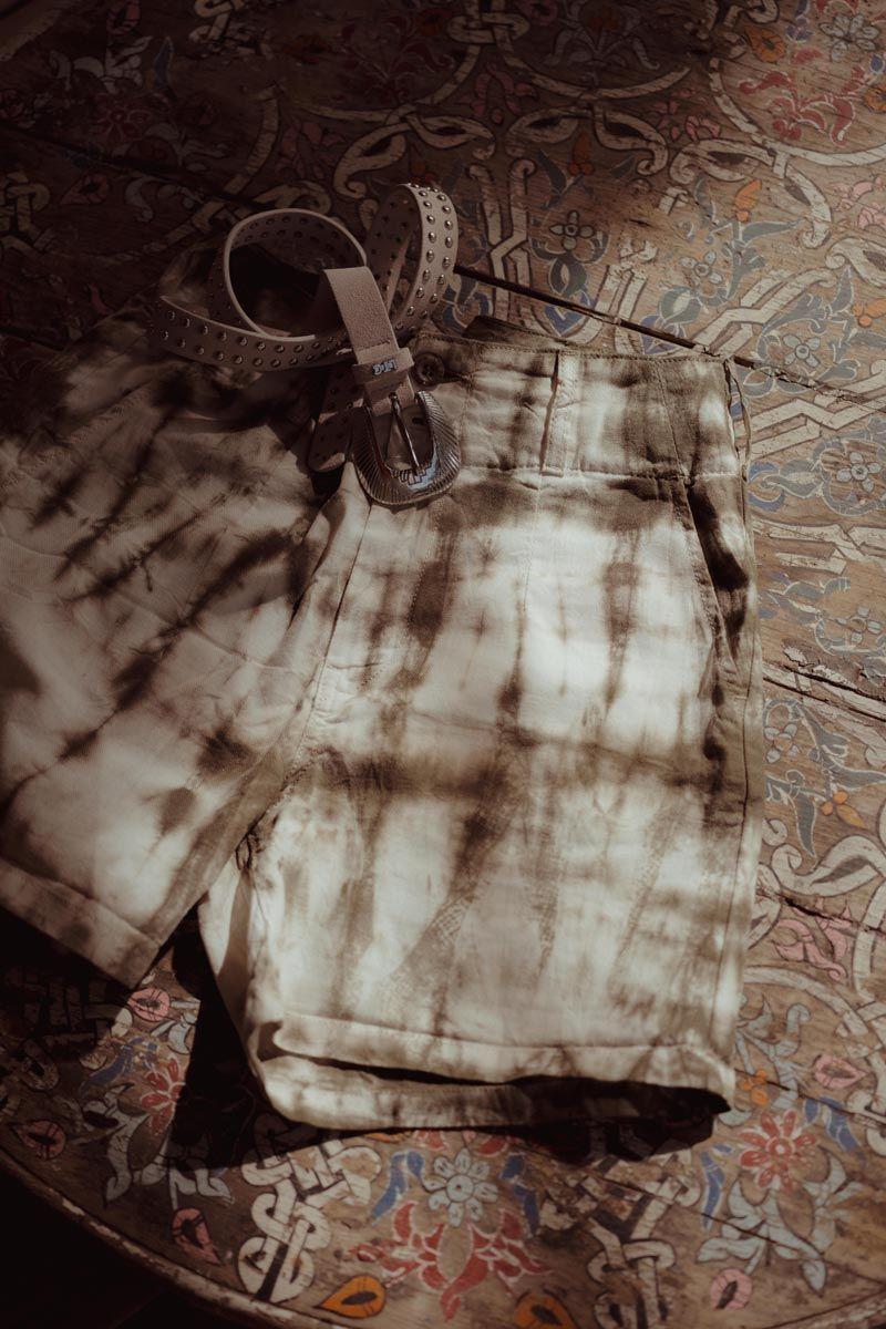 le temps des cerises Short Sydney tie and dye kaki