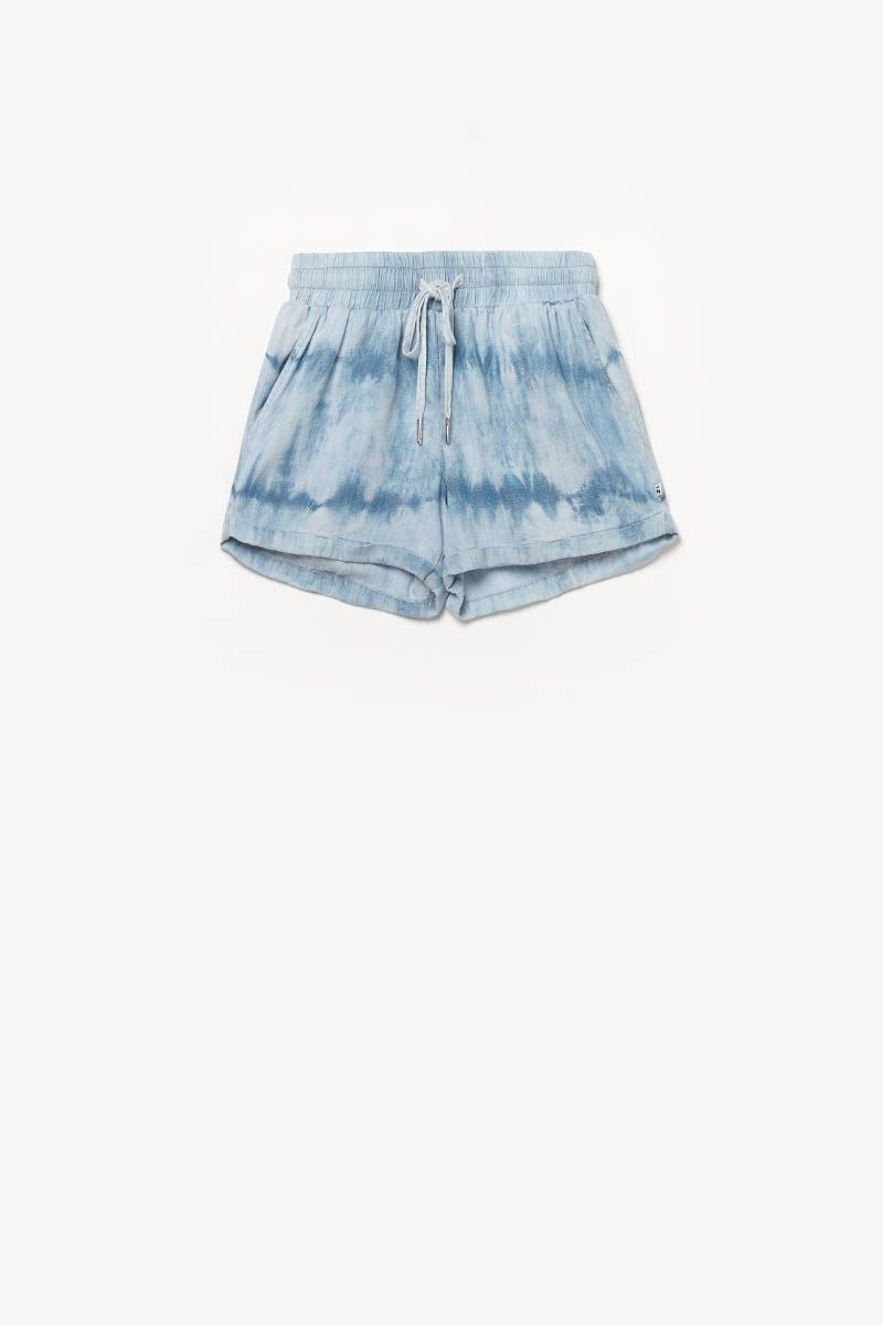 le temps des cerises Short Tidygi tie and dye bleu