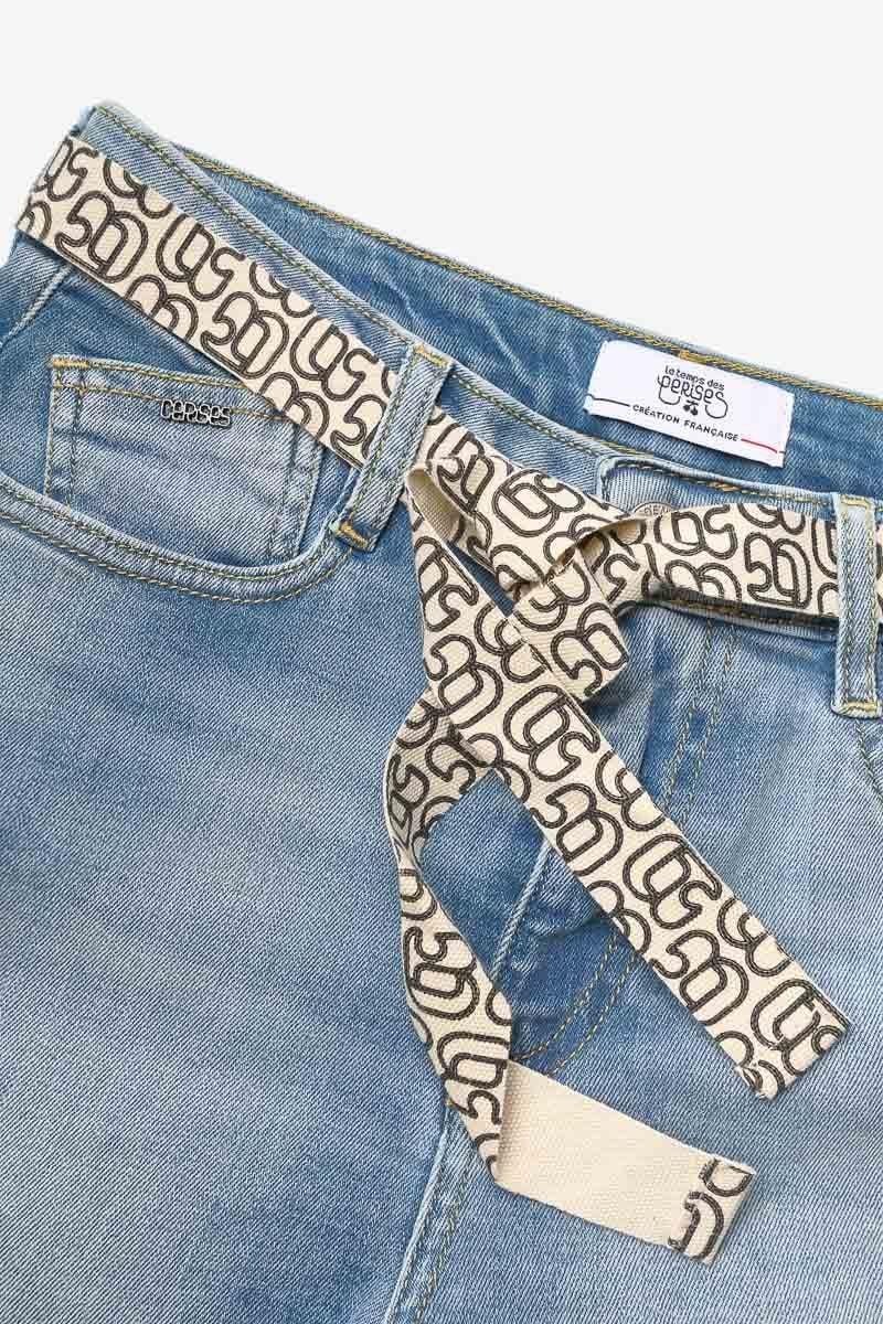 Le Temps Des Cerises Short Tiko En Jeans Bleu
