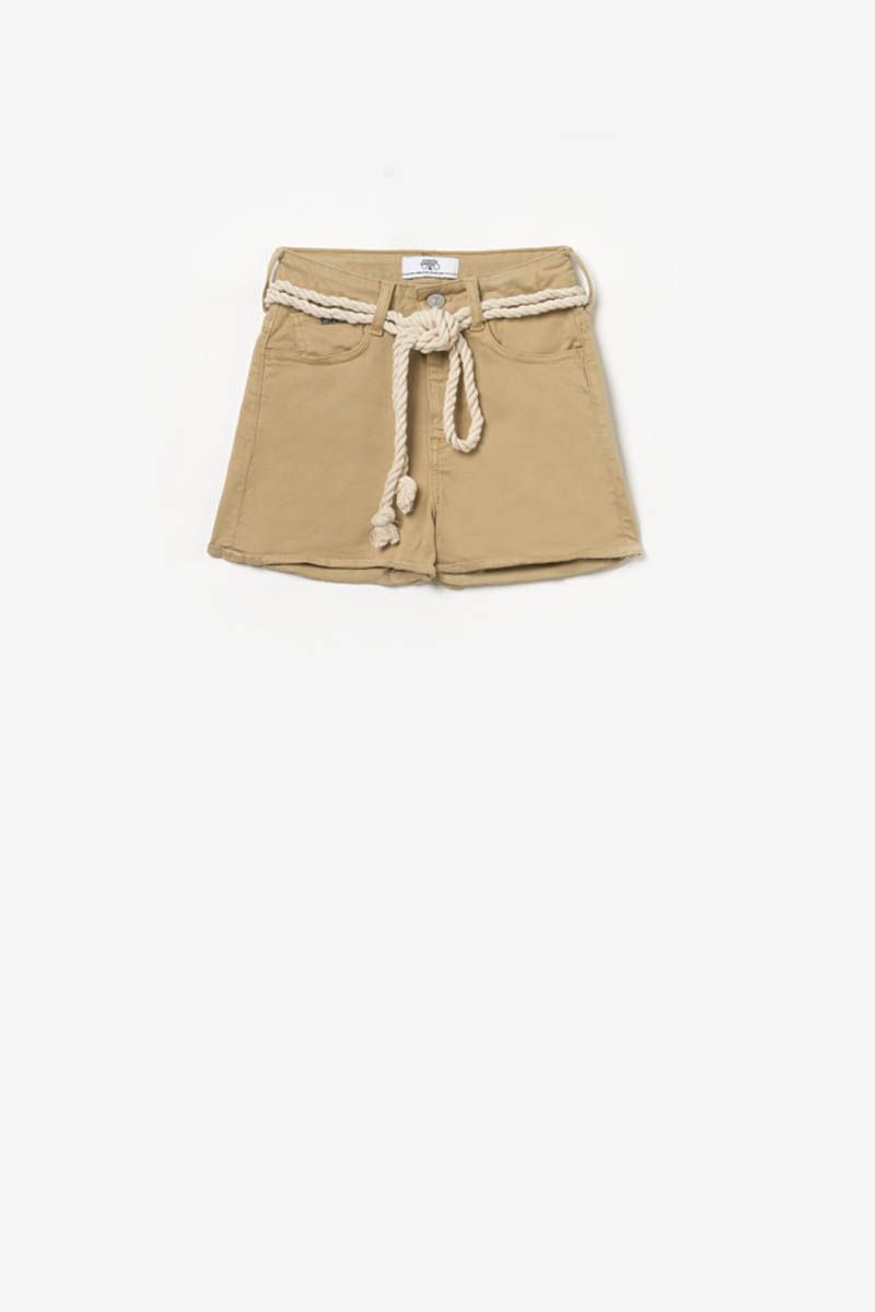 le temps des cerises Short Tiko taille haute beige