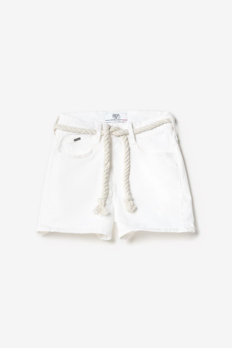 le temps des cerises Short Tiko taille haute blanc