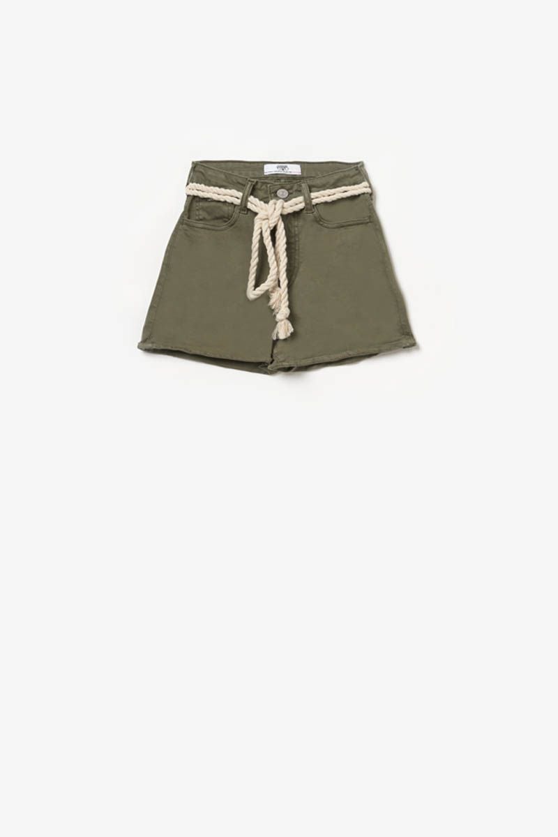 le temps des cerises Short Tiko taille haute kaki