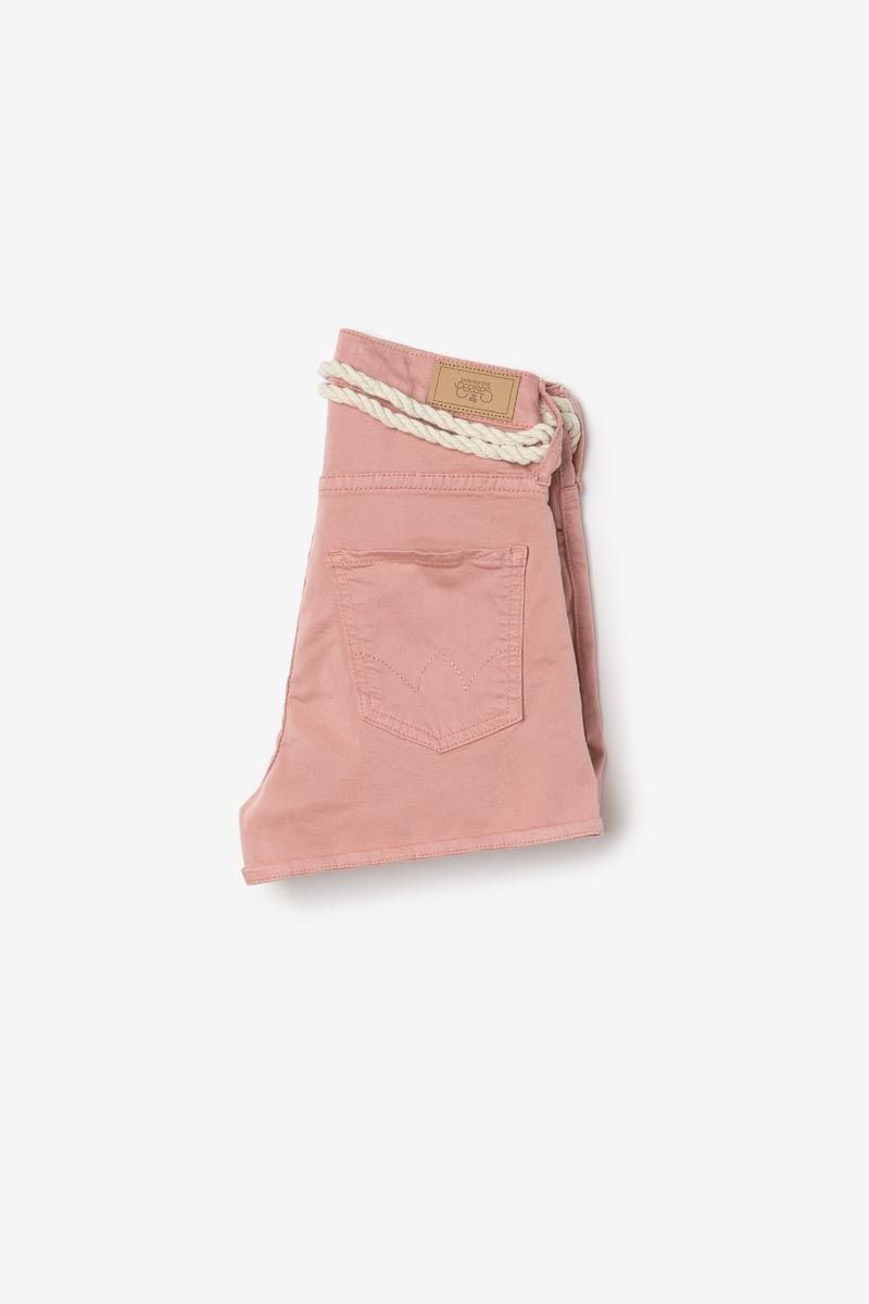 Le Temps Des Cerises Short Tiko Taille Haute Rose