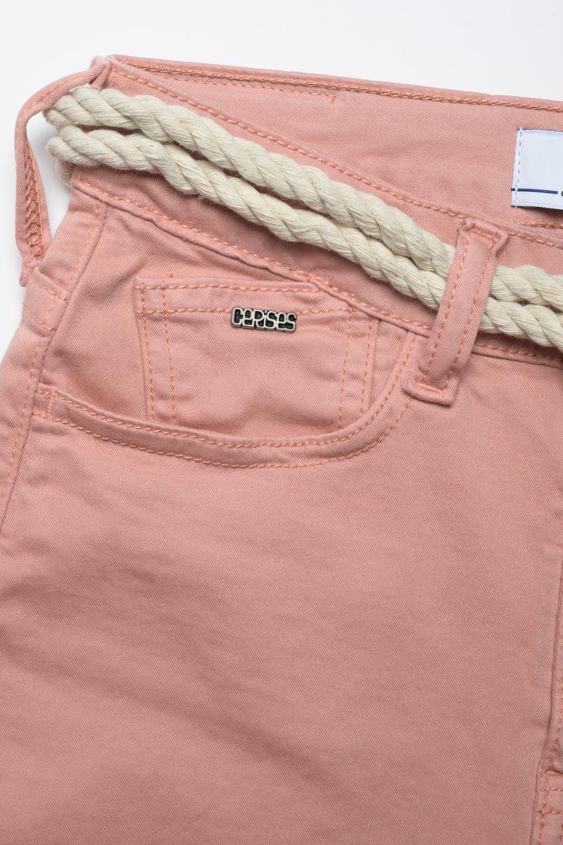 Le Temps Des Cerises Short Tiko Taille Haute Rose