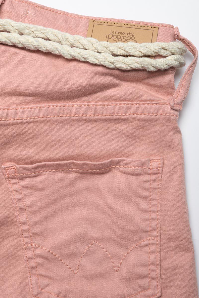 Le Temps Des Cerises Short Tiko Taille Haute Rose