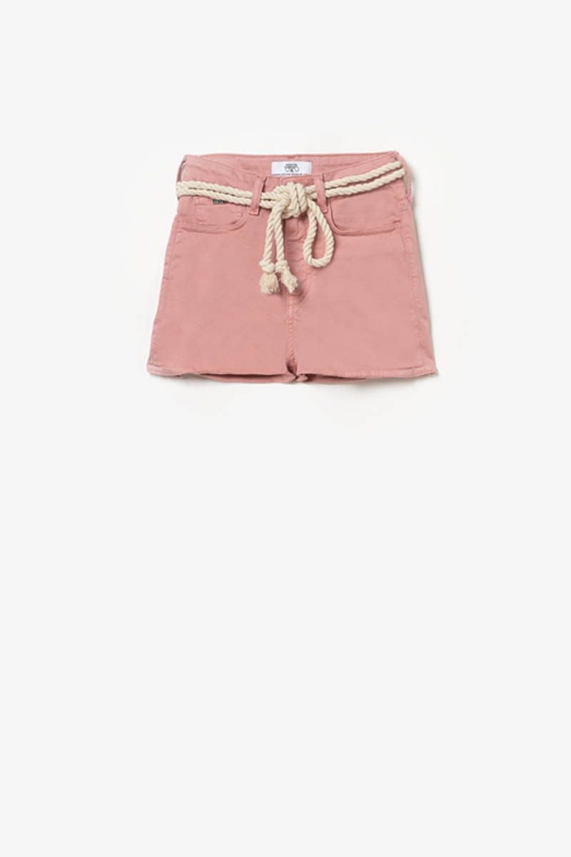 le temps des cerises Short Tiko taille haute rose