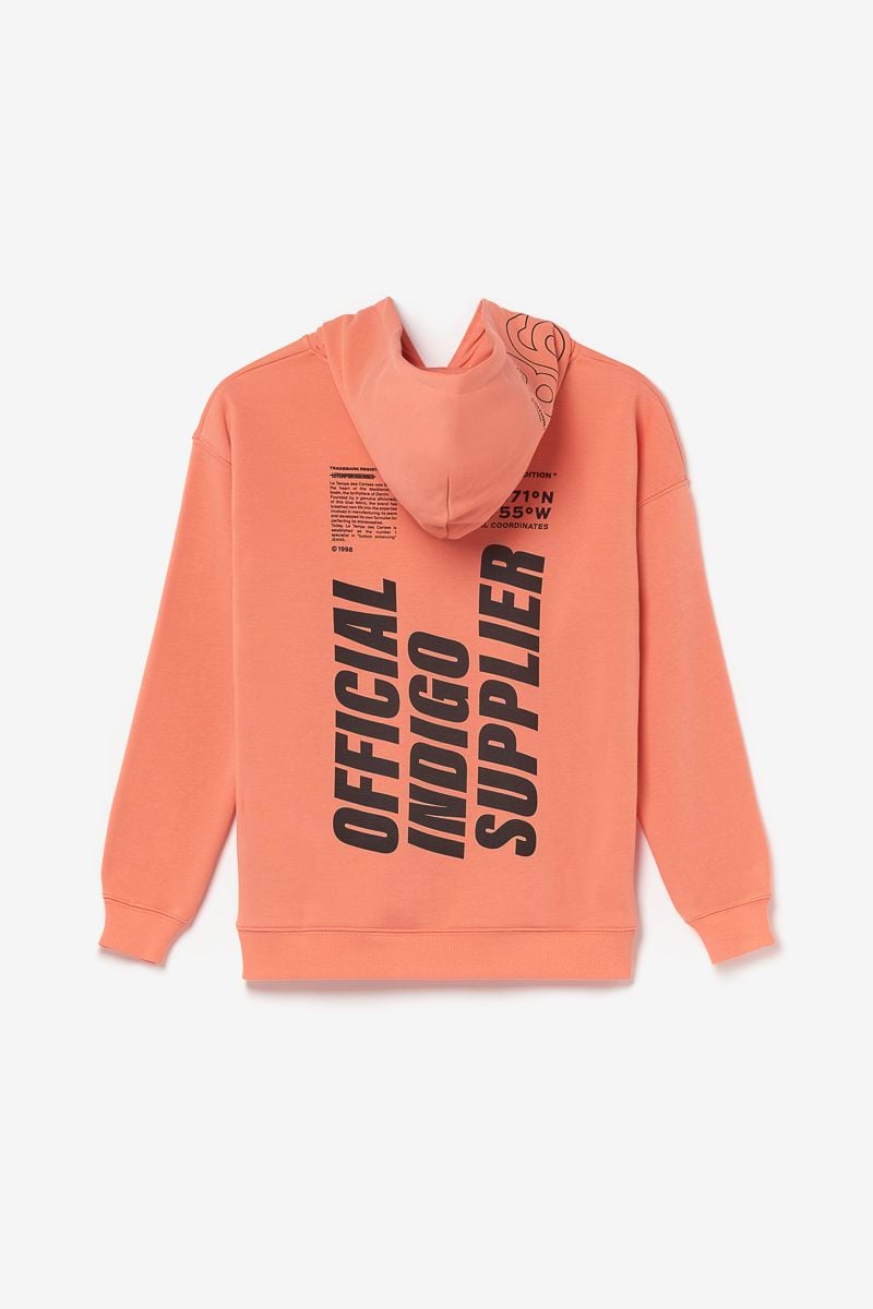 le temps des cerises Sweat à capuche Hisabo corail