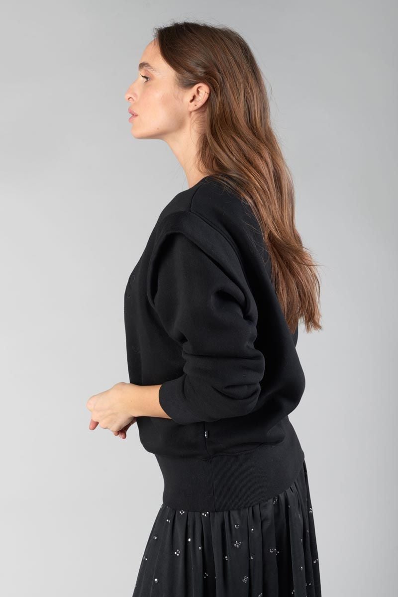 Le Temps Des Cerises Sweat Claudia Brodé Noir