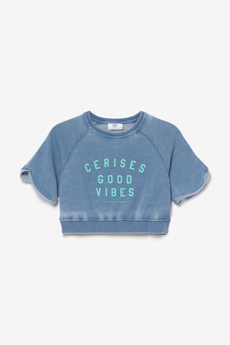 le temps des cerises Sweat court Daminagi bleu