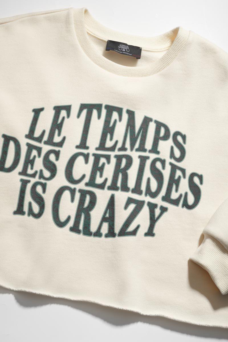 Le Temps Des Cerises Sweat Court Molliegi Crème