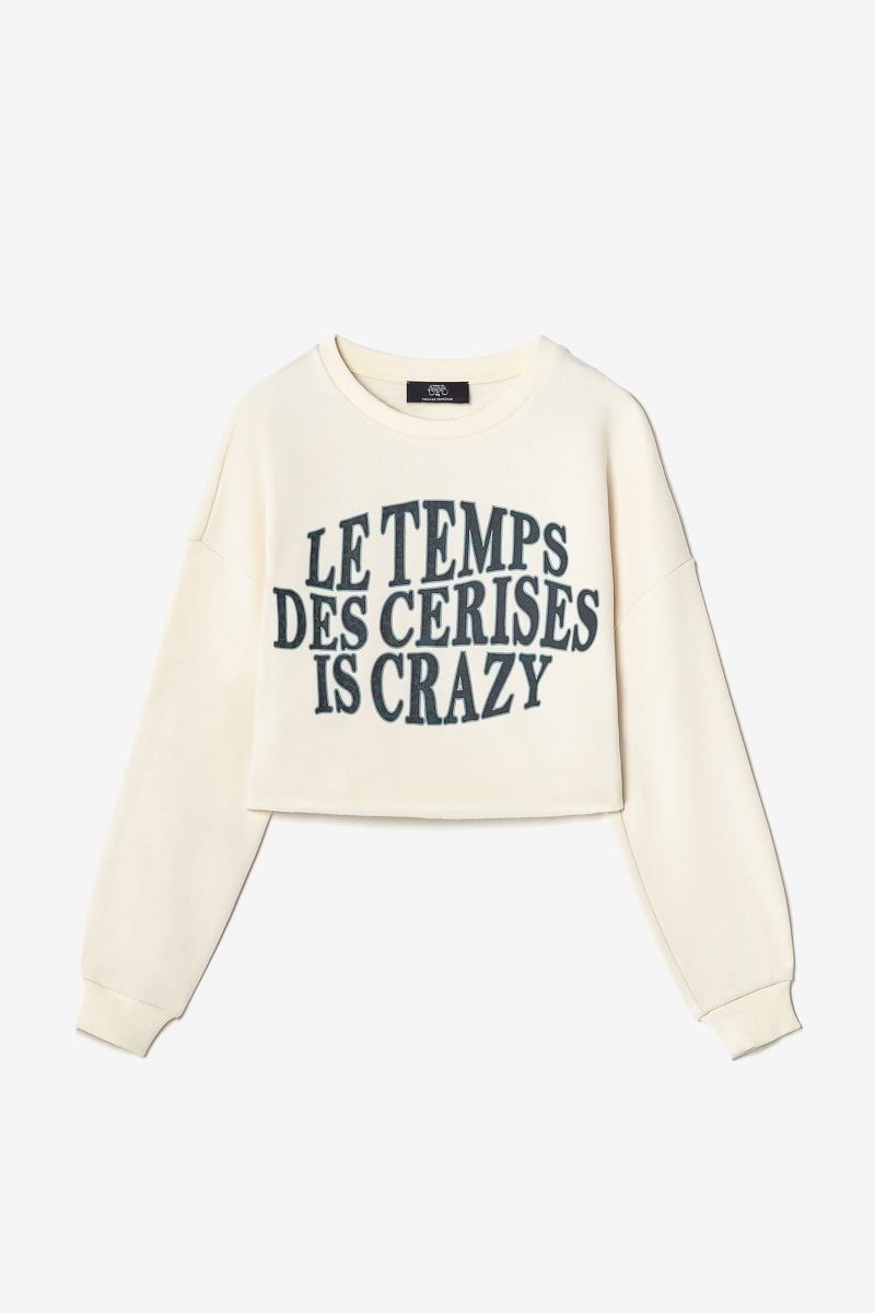 le temps des cerises Sweat court Molliegi crème