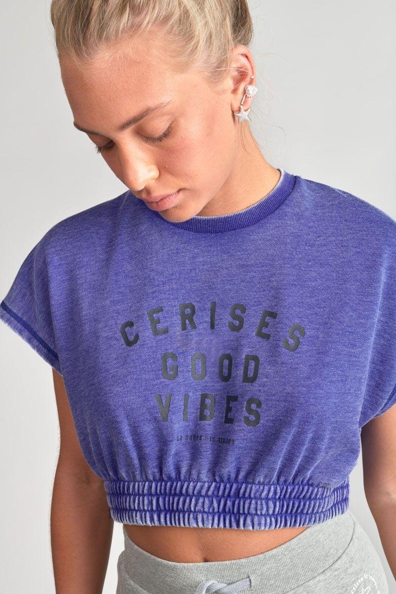 le temps des cerises Sweat court Naellegi bleu