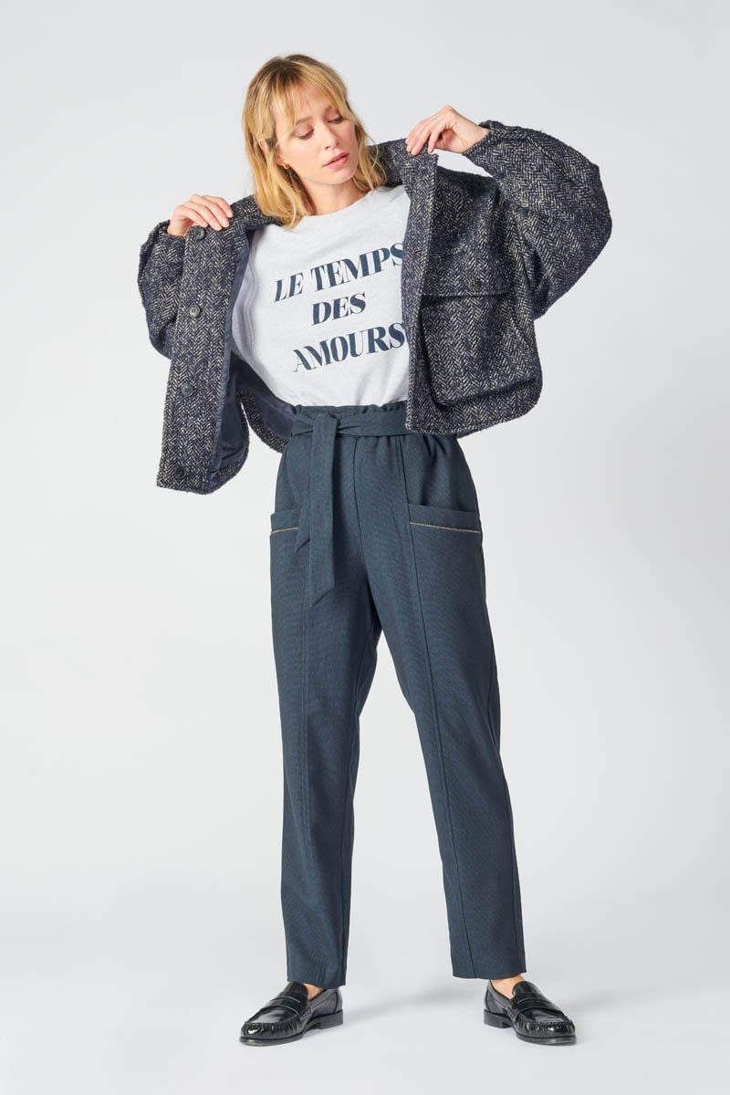 le temps des cerises Sweat Kilima gris chiné