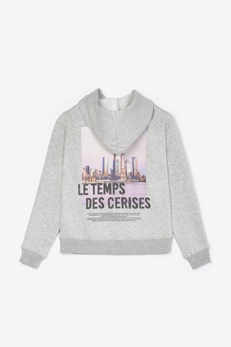 Le Temps Des Cerises Sweat Mabelgi Gris Chiné