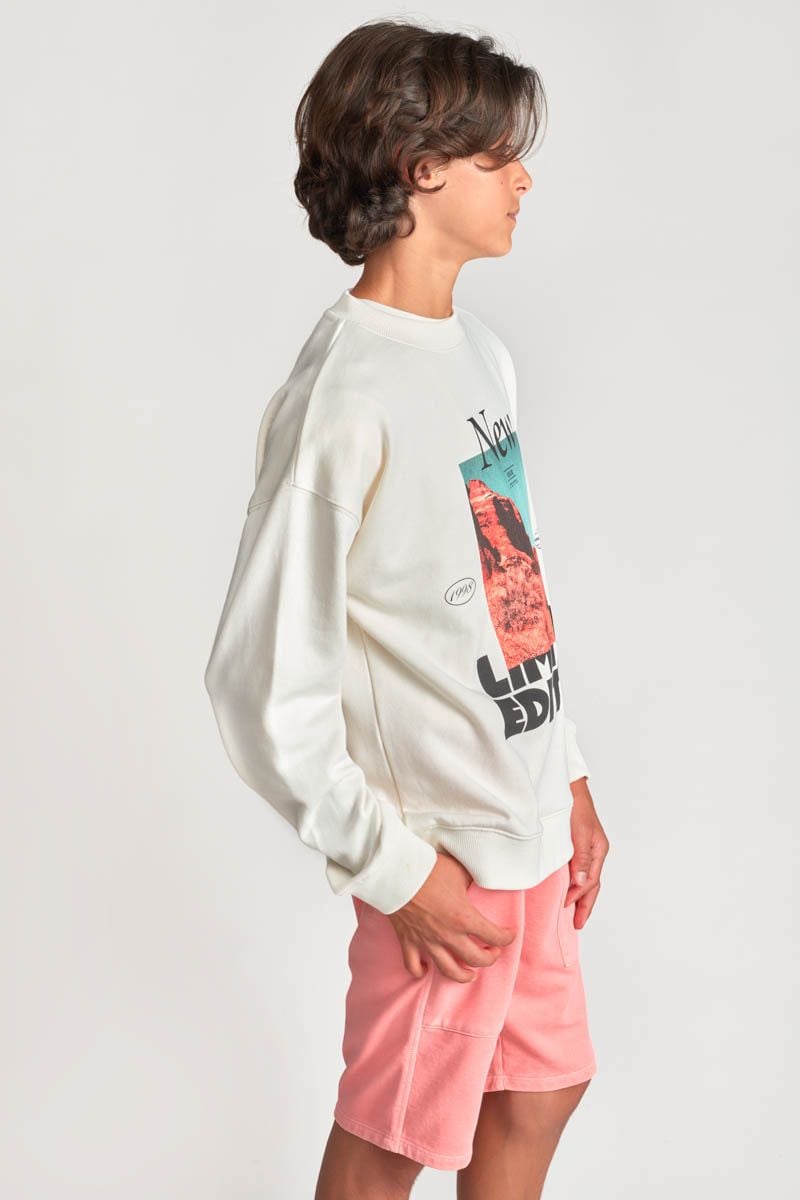 Le Temps Des Cerises Sweat Maranbo Crème Imprimé